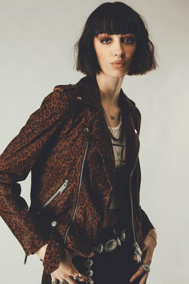 Women The Deuce Biker Jacket Leopard OTHER LEATHER JACKETS