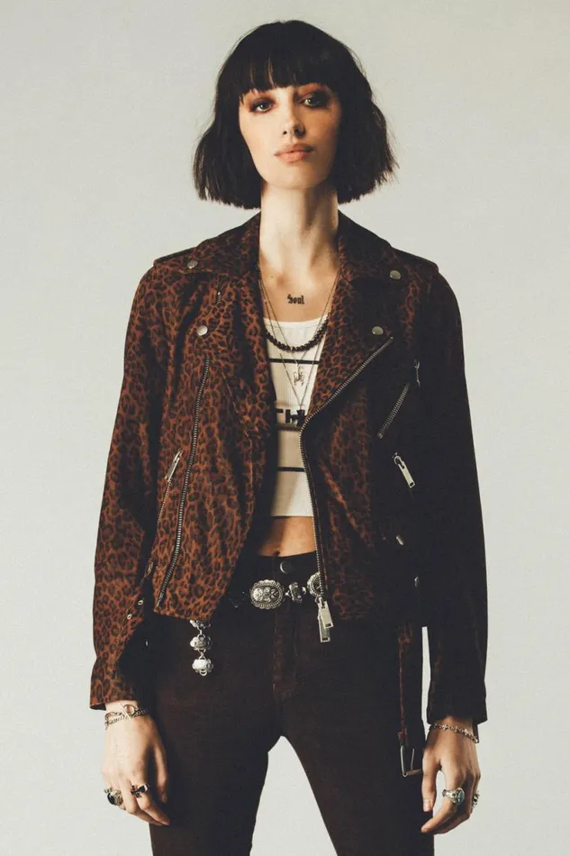 Women The Deuce Biker Jacket Leopard OTHER LEATHER JACKETS