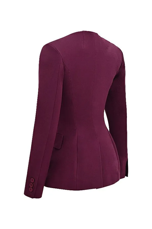 Women Theodora Wine Deep V Blazer House Of CB Outerwear