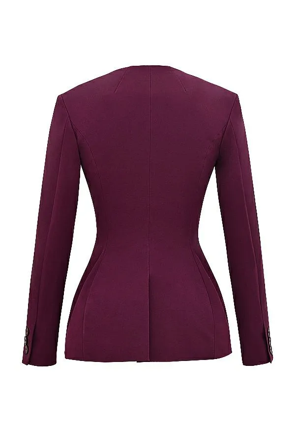 Women Theodora Wine Deep V Blazer House Of CB Outerwear