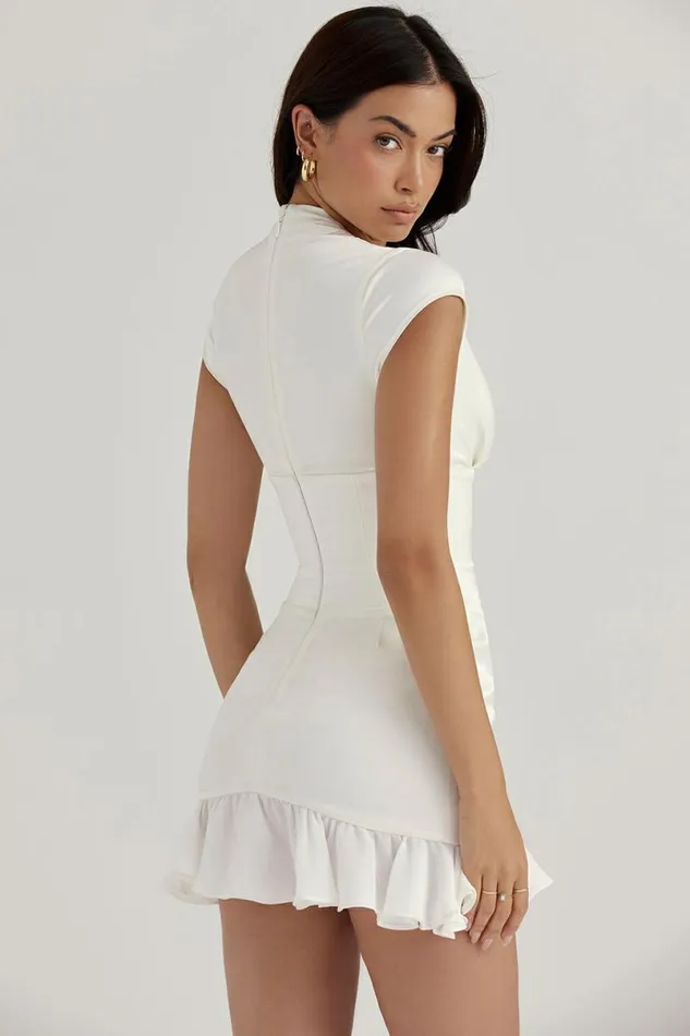 Women Tianna Ivory Ruffle Corset Dress House Of CB Dresses Women Tianna Ivory Ruffle Corset Dress House Of CB Dresses