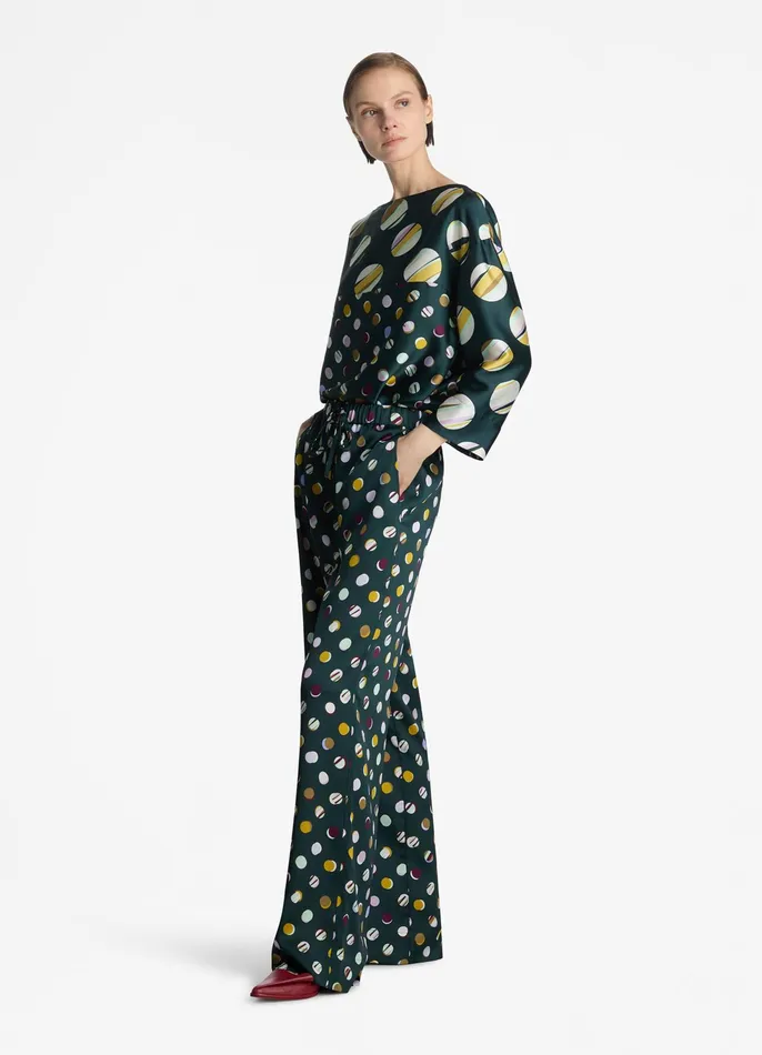 Women Tops and Shells St John Collage Dot Blouse Spruce Multi Women Tops and Shells St John Collage Dot Blouse Spruce Multi
