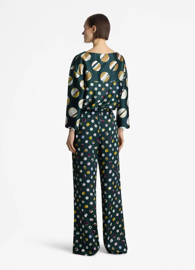 Women Tops and Shells St John Collage Dot Blouse Spruce Multi Women Tops and Shells St John Collage Dot Blouse Spruce Multi