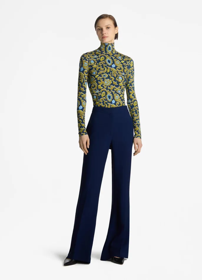 Women Tops and Shells St John Paisley Print Nuda Turtleneck Saddle Multi Women Tops and Shells St John Paisley Print Nuda Turtleneck Saddle Multi