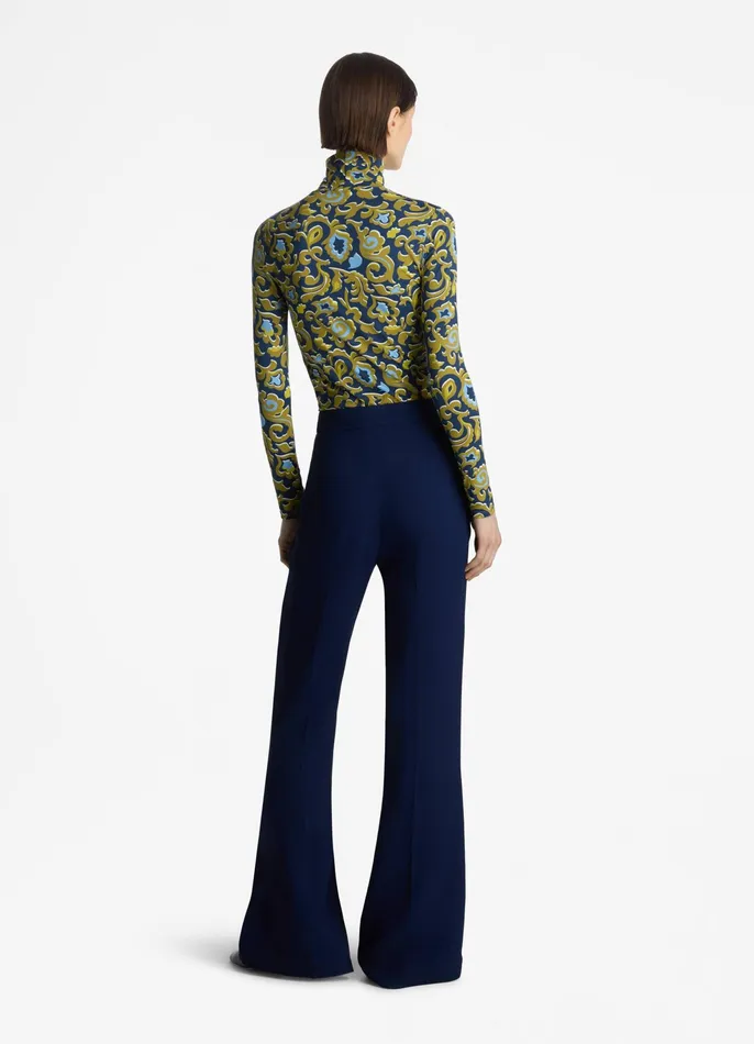 Women Tops and Shells St John Paisley Print Nuda Turtleneck Saddle Multi Women Tops and Shells St John Paisley Print Nuda Turtleneck Saddle Multi