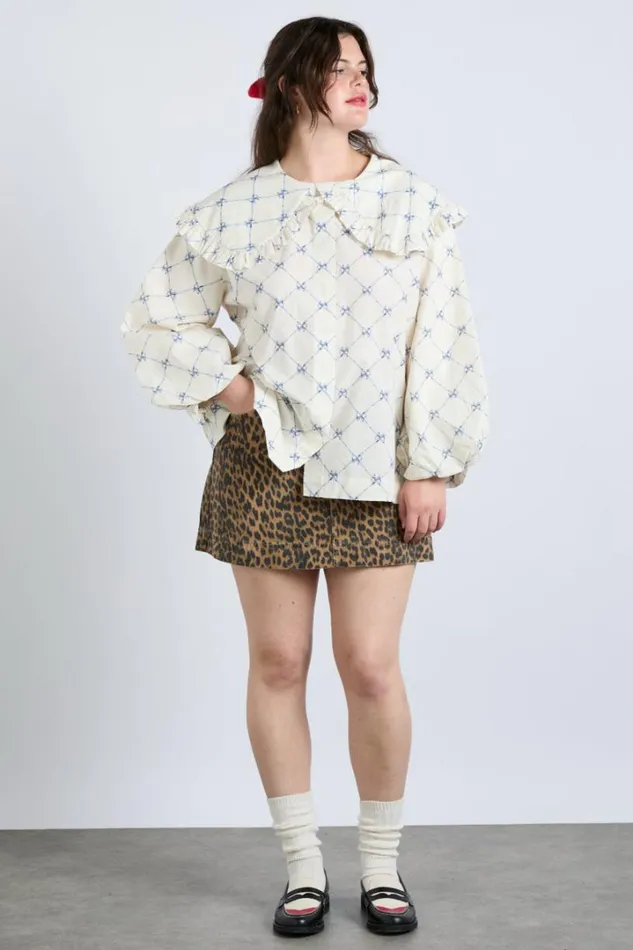 Women Tops Damson Madder Lola Blouse 8211 Bow Print