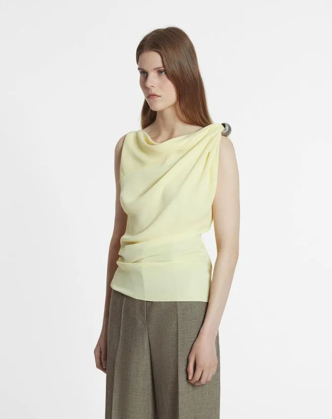 Women Tops Lanvin Arpge Ring Draped Top In Cady Clivia