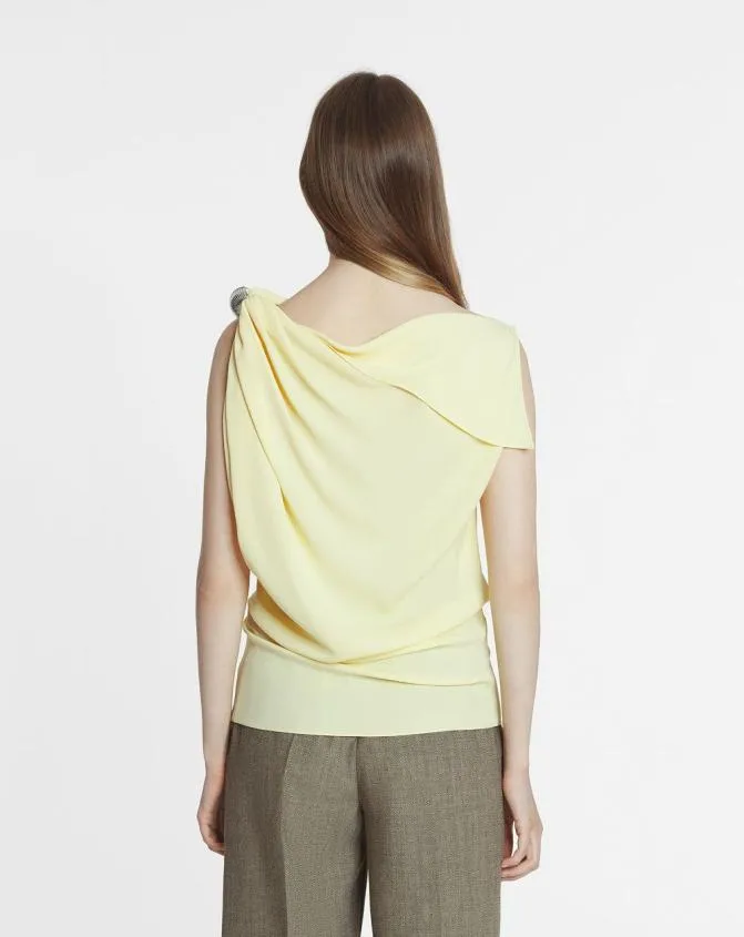 Women Tops Lanvin Arpge Ring Draped Top In Cady Clivia