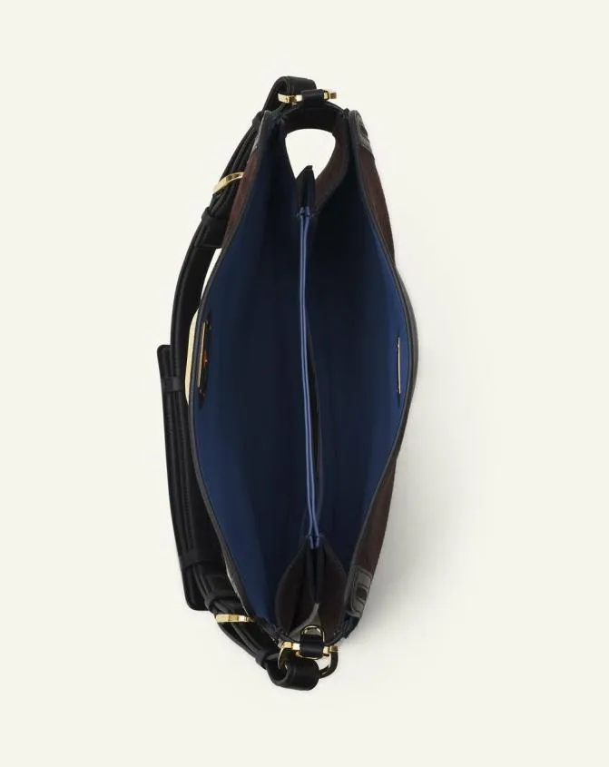 Women Tote Bags and Top Handle Bags Lanvin Asymmetrical Suede Compagnon Bag Dark Mocha