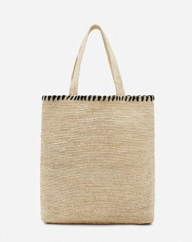 Women Tote Bags and Top Handle Bags Lanvin Raffia Tote Bag Naturalblack