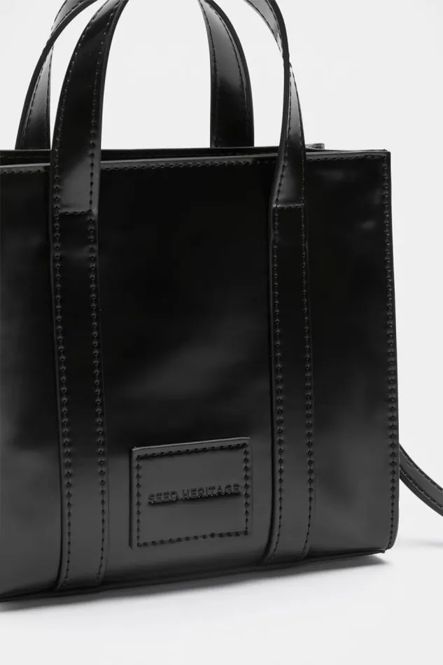 Women Tote Bags Seed Heritage Coated Carry All Mini Tote Black