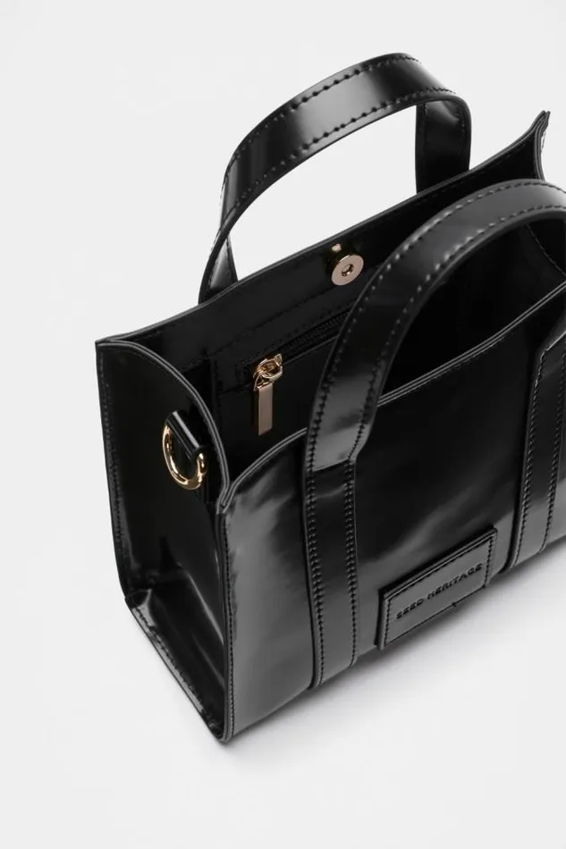 Women Tote Bags Seed Heritage Coated Carry All Mini Tote Black