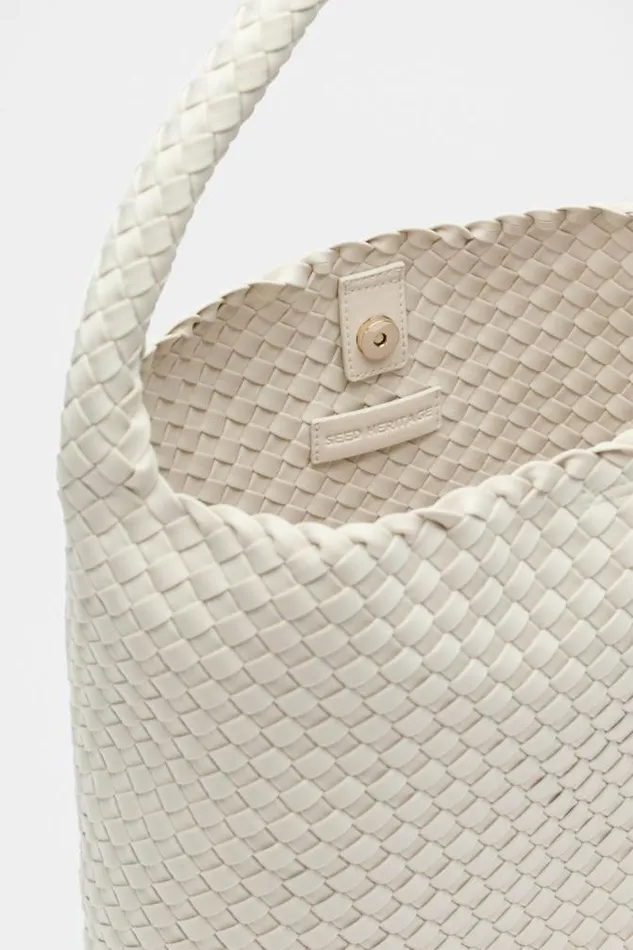 Women Tote Bags Seed Heritage Woven Textured Tote Oat