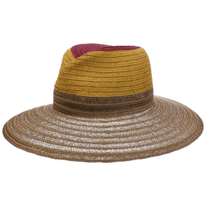 Women Tricolor Hemp Hat Brown Mayser Floppy Hats