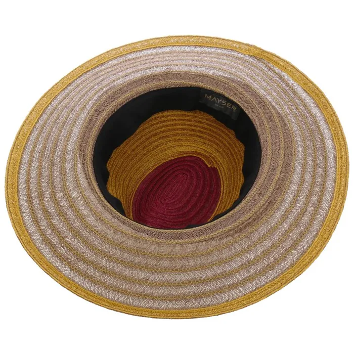 Women Tricolor Hemp Hat Brown Mayser Floppy Hats Women Tricolor Hemp Hat Brown Mayser Floppy Hats