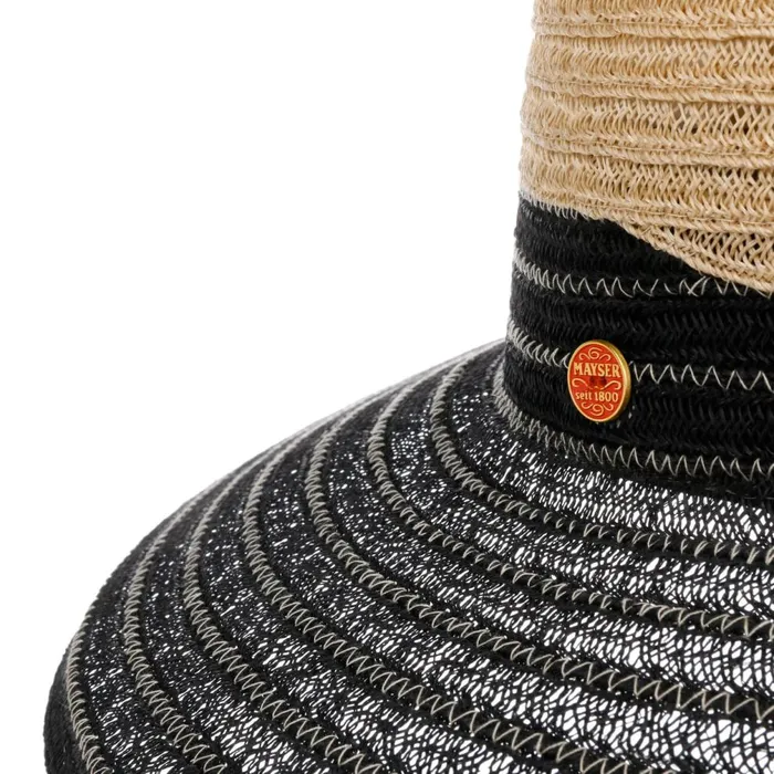 Women Tricolor Hemp Hat Brown Mayser Floppy Hats Women Tricolor Hemp Hat Brown Mayser Floppy Hats