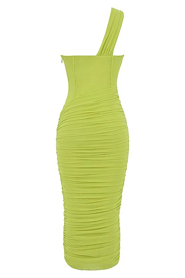 Women Valentina Lime Asymmetric Cutout Midi Dress House Of CB Dresses Women Valentina Lime Asymmetric Cutout Midi Dress House Of CB Dresses