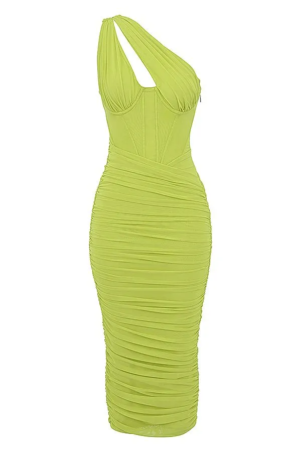 Women Valentina Lime Asymmetric Cutout Midi Dress House Of CB Dresses Women Valentina Lime Asymmetric Cutout Midi Dress House Of CB Dresses