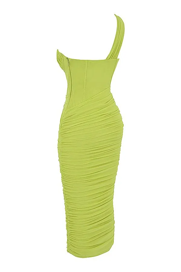 Women Valentina Lime Asymmetric Cutout Midi Dress House Of CB Dresses Women Valentina Lime Asymmetric Cutout Midi Dress House Of CB Dresses