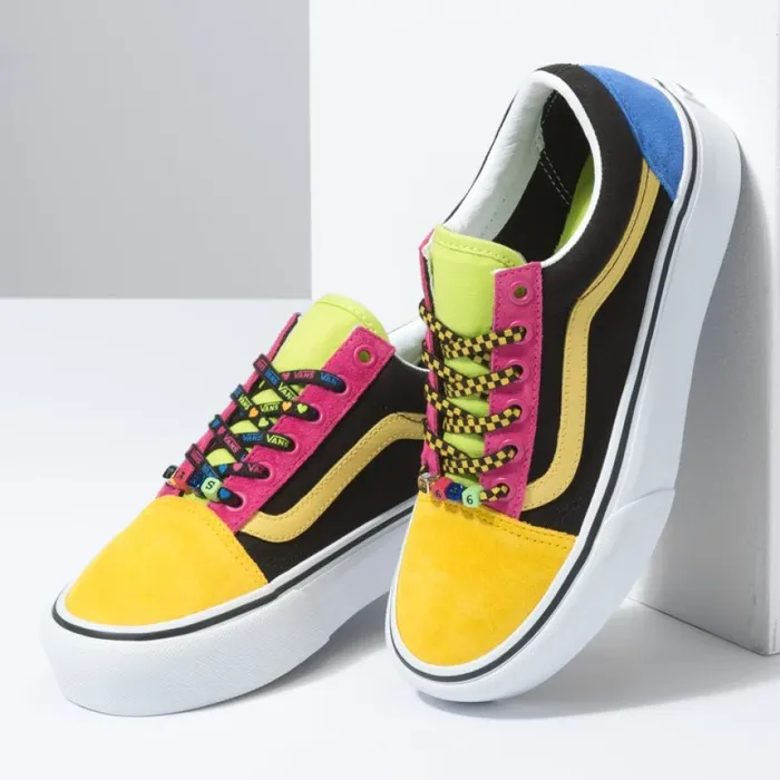 Women Vans Beads Old Skool Platform MultiTrue White Classics Shoes Women Vans Beads Old Skool Platform MultiTrue White Classics Shoes