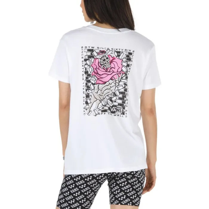 Women Vans Clawdia Boyfriend Tee White TShirts and Tanks