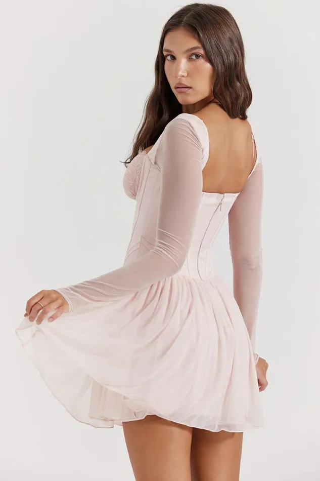 Women Vivi Soft Peach Corset Mini Dress House Of CB Dresses