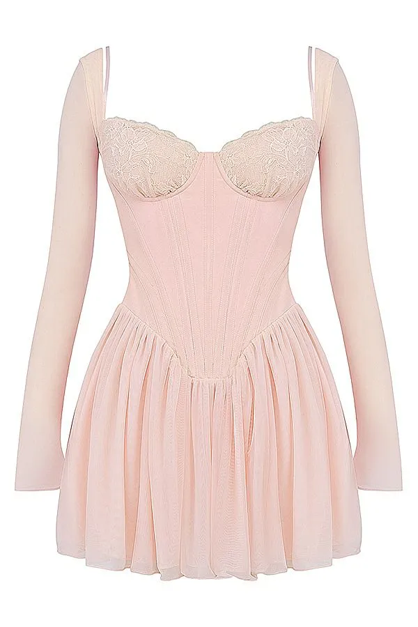 Women Vivi Soft Peach Corset Mini Dress House Of CB Dresses
