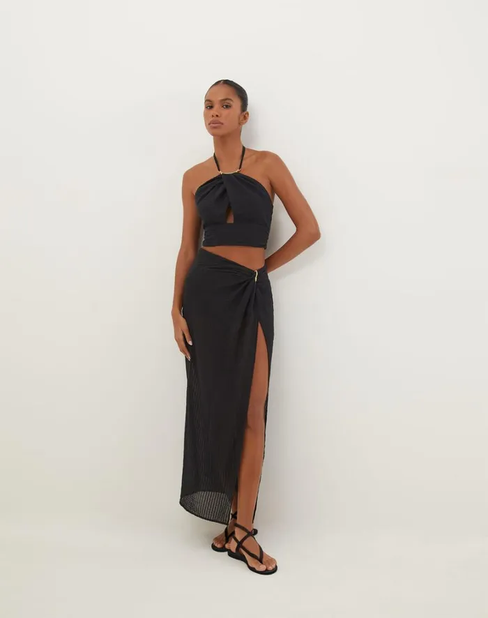 Women ViX Paula Hermanny Bottoms Eug Midi Skirt 8211 Black