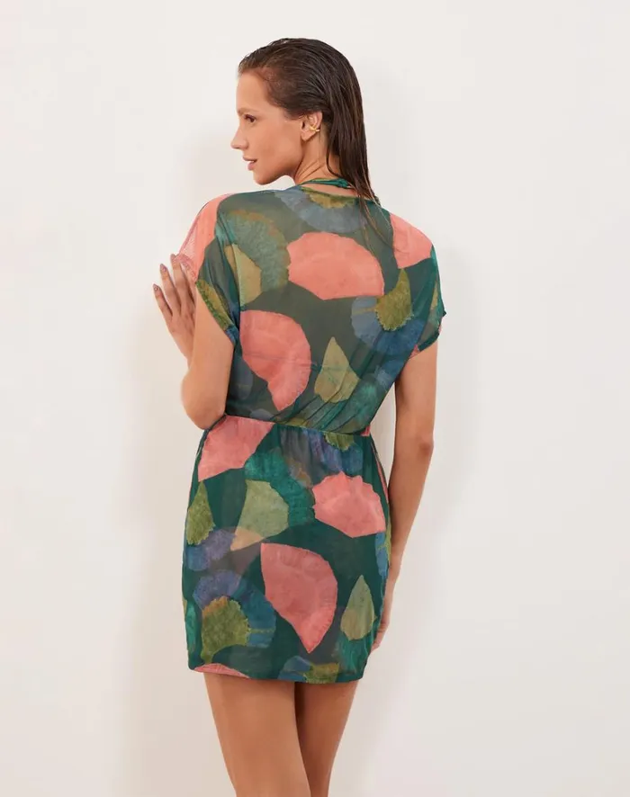 Women ViX Paula Hermanny Cover Ups Emily Short Cover Up 8211 Waterlily