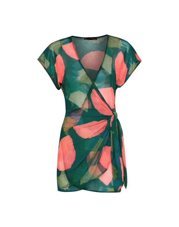 Women ViX Paula Hermanny Cover Ups Emily Short Cover Up 8211 Waterlily