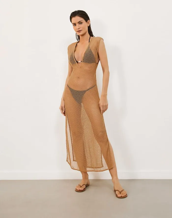 Women ViX Paula Hermanny Cover Ups Kimmy Long Cover Up 8211 Dark Desert