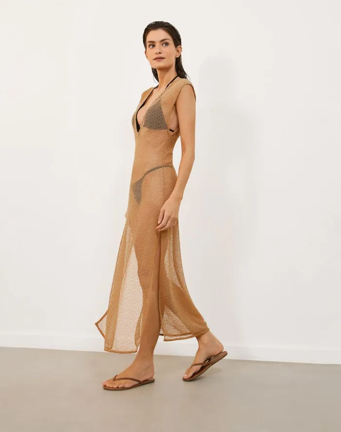 Women ViX Paula Hermanny Cover Ups Kimmy Long Cover Up 8211 Dark Desert