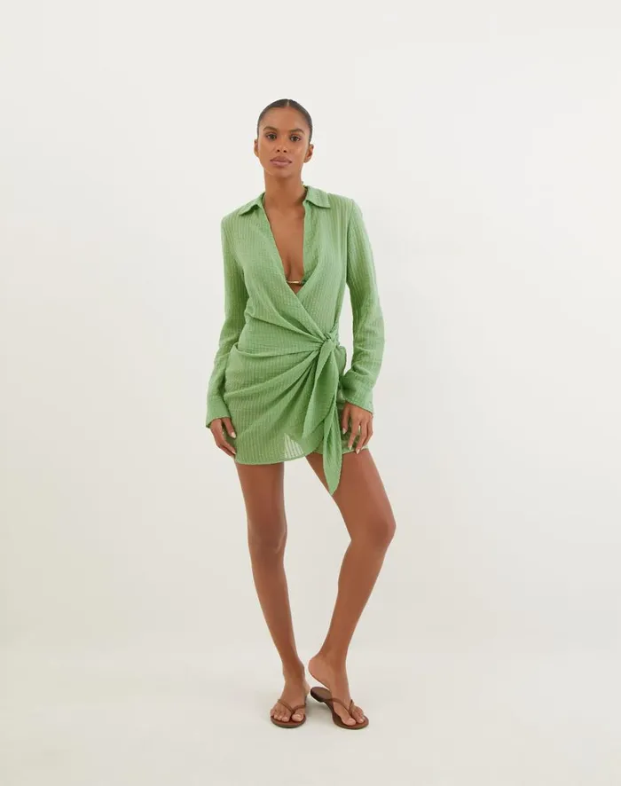 Women ViX Paula Hermanny Cover Ups Lia Short Cover Up 8211 Aloe