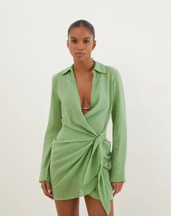 Women ViX Paula Hermanny Cover Ups Lia Short Cover Up 8211 Aloe