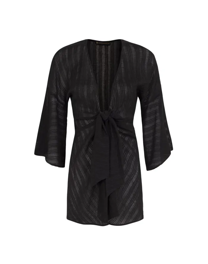 Women ViX Paula Hermanny Cover Ups Perola Short Caftan 8211 Black