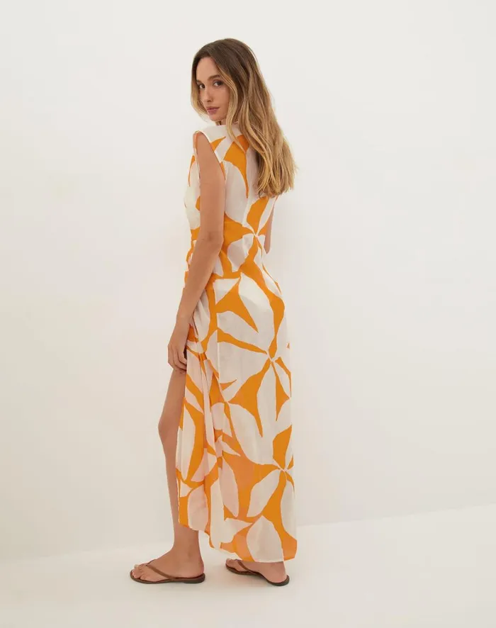 Women ViX Paula Hermanny Cover Ups Sasha Long Cover Up 8211 Bossa Sunset
