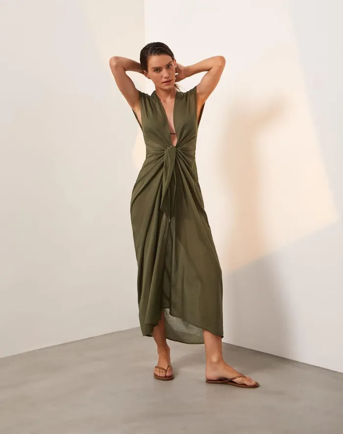 Women ViX Paula Hermanny Cover Ups Sasha Long Cover Up 8211 Evergreen