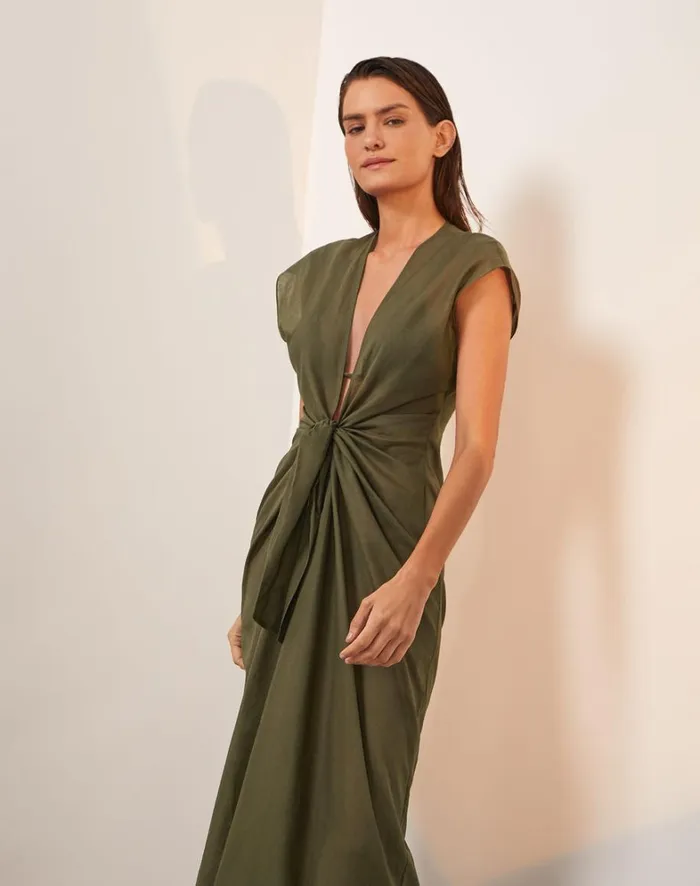 Women ViX Paula Hermanny Cover Ups Sasha Long Cover Up 8211 Evergreen
