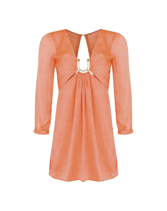 Women ViX Paula Hermanny Dresses Amelia Detail Short Dress 8211 Grapefruit