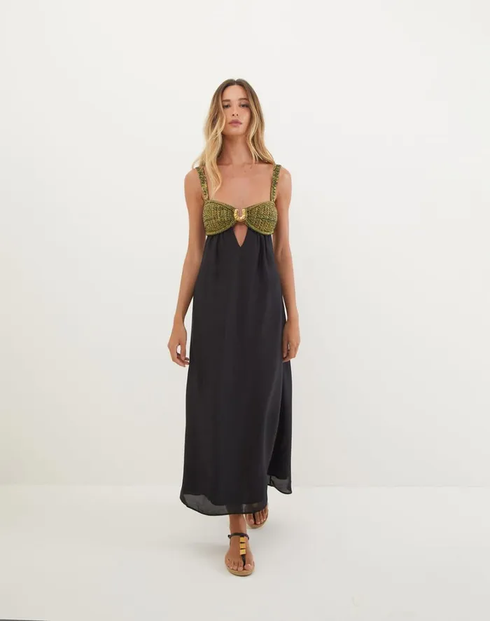 Women ViX Paula Hermanny Dresses Aria Long Dress 8211 Black