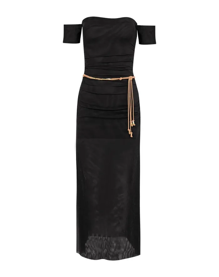 Women ViX Paula Hermanny Dresses Brine Detail Long Dress 8211 Black