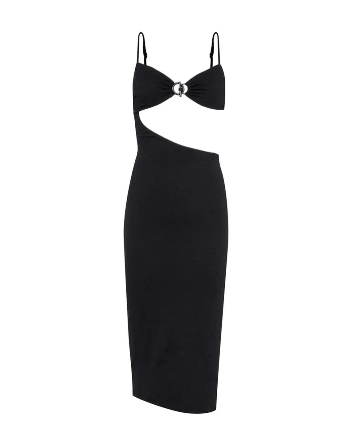 Women ViX Paula Hermanny Dresses Firenze Kelly Detail Midi Dress 8211 Black