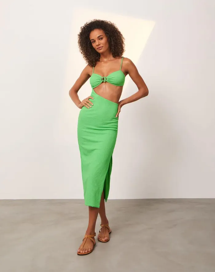 Women ViX Paula Hermanny Dresses Firenze Kelly Detail Midi Dress 8211 Seaside