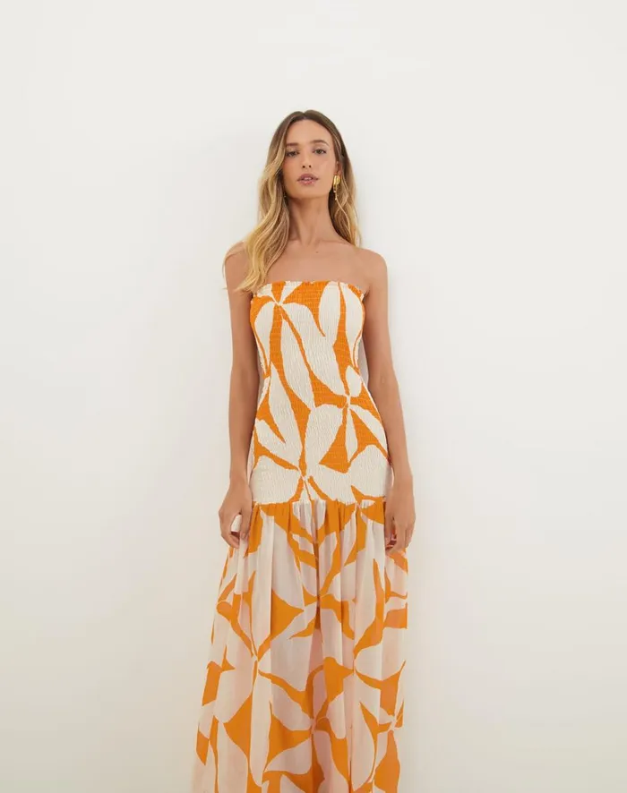 Women ViX Paula Hermanny Dresses Maira Long Dress 8211 Bossa Sunset