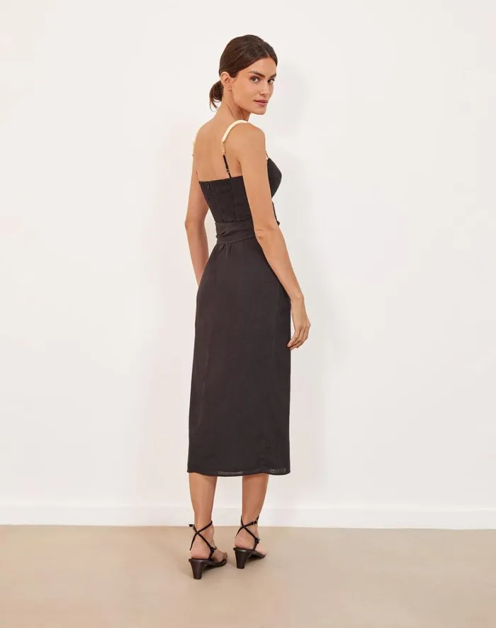 Women ViX Paula Hermanny Dresses Nila Detail Midi Dress 8211 Black