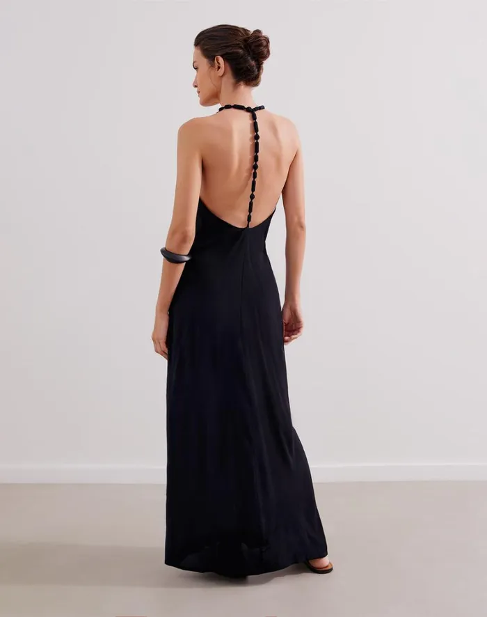 Women ViX Paula Hermanny Dresses Remi Detail Long Dress 8211 Black