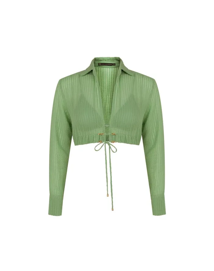Women ViX Paula Hermanny Matching Sets Alexia Detail Blouse 8211 Aloe