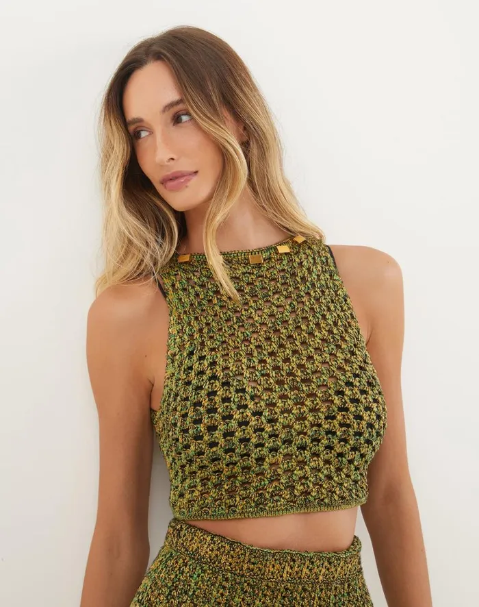 Women ViX Paula Hermanny Matching Sets Knit Aria Blouse 8211 Green