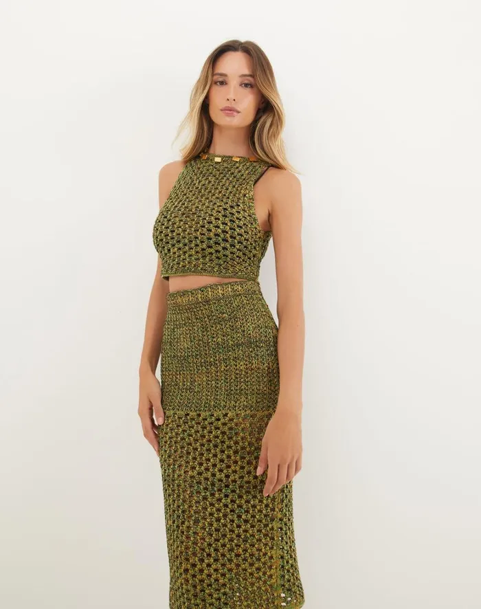Women ViX Paula Hermanny Matching Sets Knit Aria Blouse 8211 Green