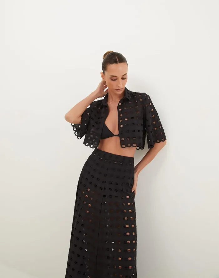 Women ViX Paula Hermanny Matching Sets Lauren Blouse 8211 Black